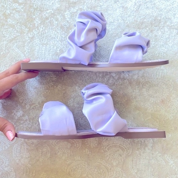 Brand New Circus by Sam Edelman Iggy Ruched Slide Sandals Ruffles Light Purple - Picture 4 of 12